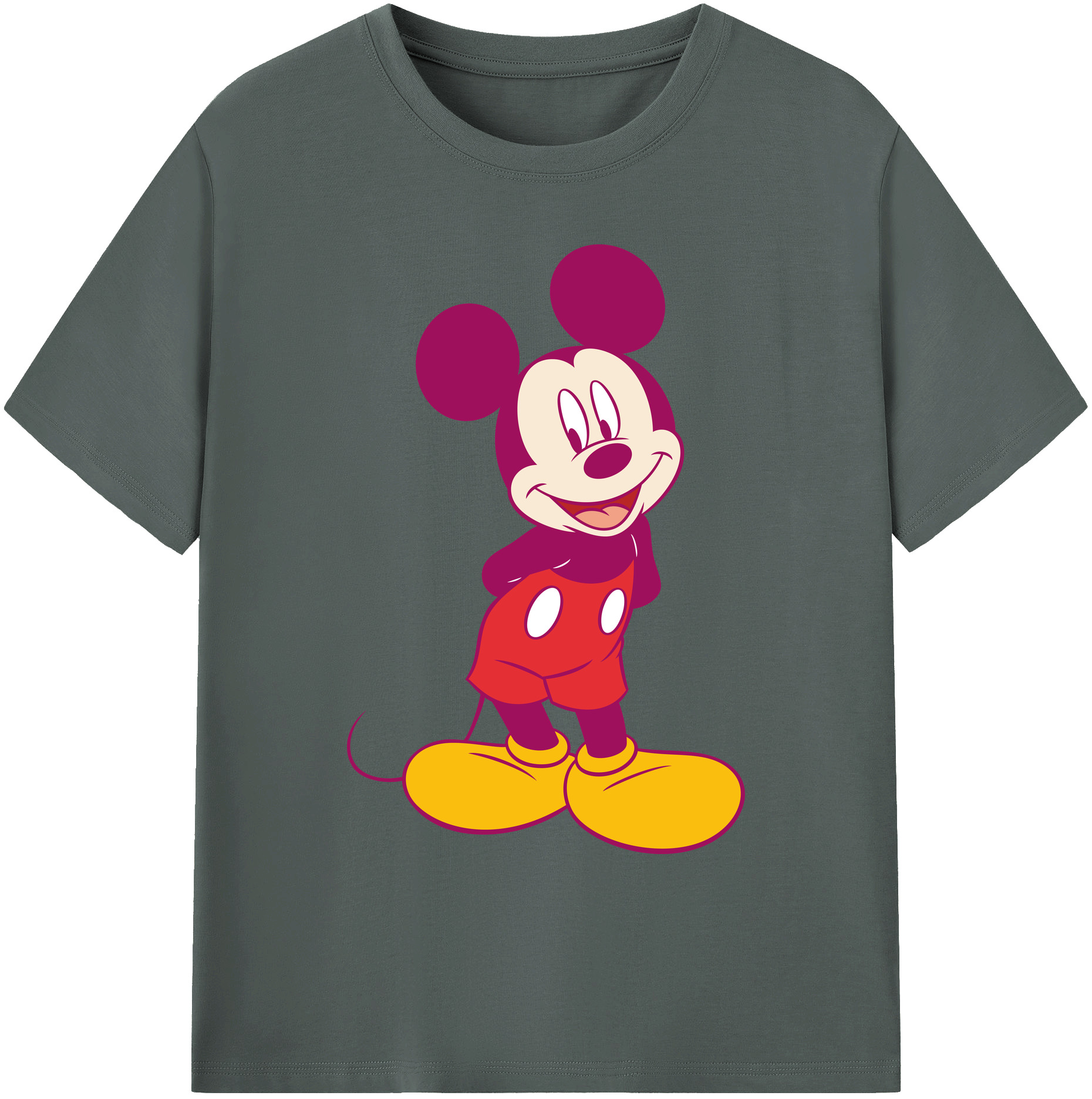 ミッキーマウス Mickey Mouse 綿100％ メンズ半袖Tシャツ｜肌触りやわらか＆通気性